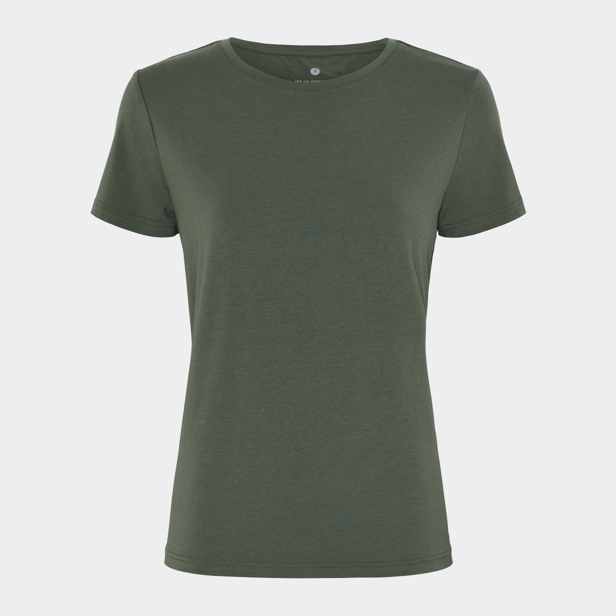 Bambus T-shirt med hals i army grøn til damer fra JBS of – Bambustøj.dk